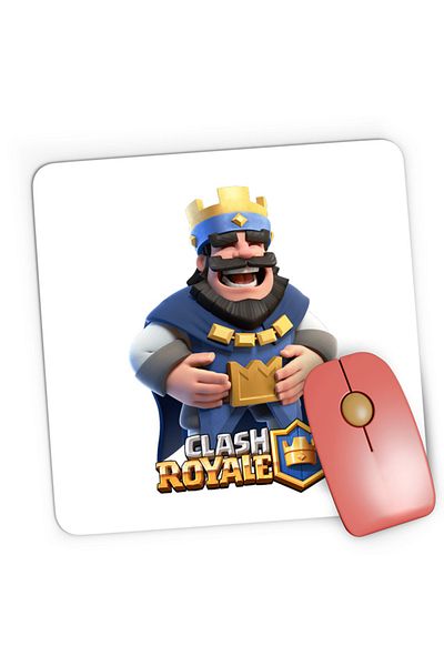 OEM Mousepad Gaming Clash Royale King Laugh Player Blue Side Gold, 21x19 см