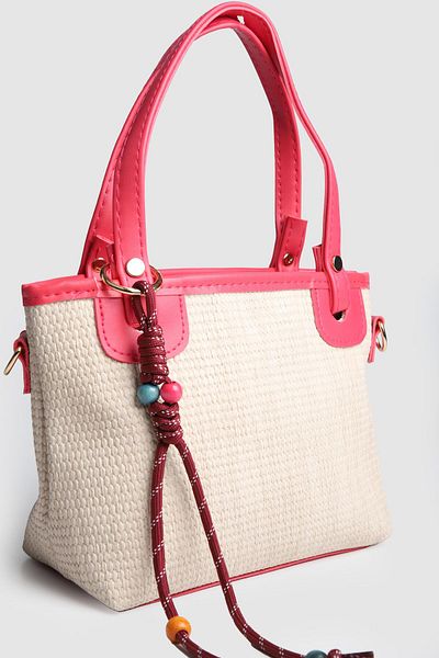 La La'Graccio Paris Geantă de mână și crossbody Houston Straw pentru femei Lagraccio Paris, fucsia