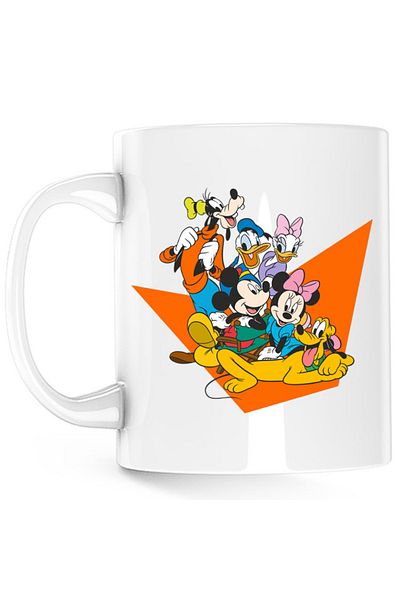 OEM Cana Mickey Mouse Friends Gooffy Minnie Lucy Donald Duck, alba, 330 ml