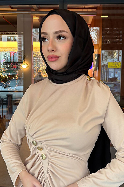 Neşeli Butik γυναικείο μουσουλμανικό φόρεμα με κουμπιά λύκρα NMS046