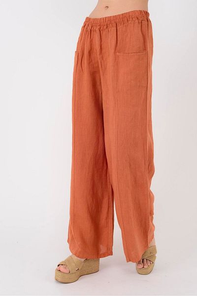 Park Moda 31507 Hidden Pocket Elastic Linen Trousers