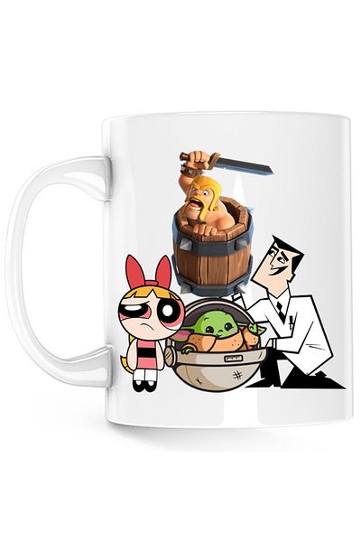 OEM Cana Clash of Clans Powerpuff Girls Blossom Baby Yoda, alba, 330 ml