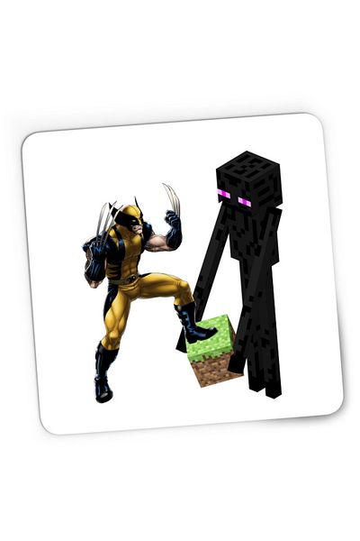 OEM Mousepad Gaming Minecraft Enderman Wolverine Grass Cube, 21x19 см