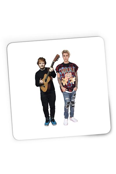 OEM Mousepad Gaming Ed Sheeran Justin Bieber Feat Duo, 21x19 см