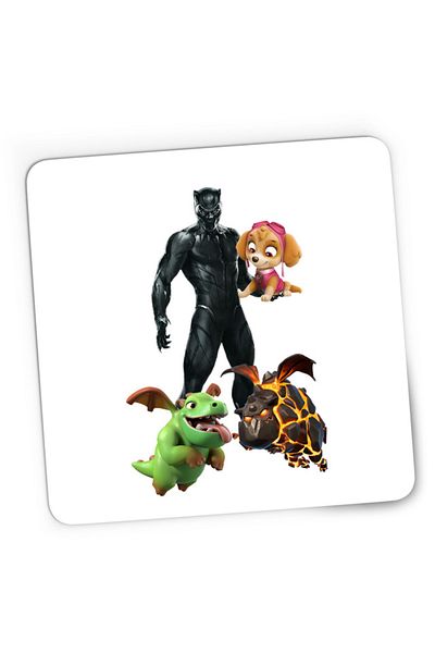 OEM Mousepad Gaming Black Panter Paw Patrol Clash Royale Of Clans, 21x19 см