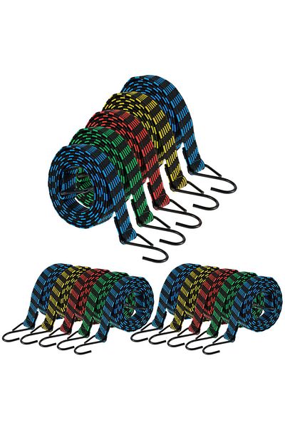 Choice 15PCS 5-20Pcs Bungee Cords 2M Elastic Bungees Cords Heavy Duty Luggage Bungee Straps with Hooks Anti