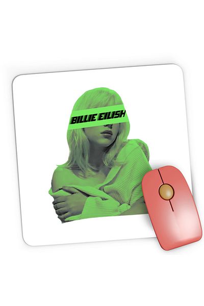 OEM Mousepad Gaming Billie Eilish Logo Green Brand Musician, 21x19 см