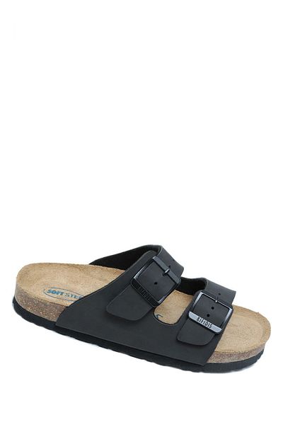 Kifidis Ks10260Sj Kifidis-Kids Soft Step Children's Double Banded Cork Slippers 30-35 04 - Matte Black