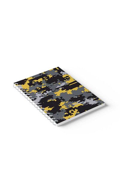 LOWHA Spiral Notebook with Front and Back Hard Covers Featuring Pixels Design