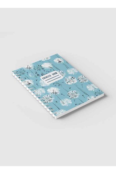 LOWHA Spiral Notebook with Front and Back Hard Covers Featuring Dandelions Design