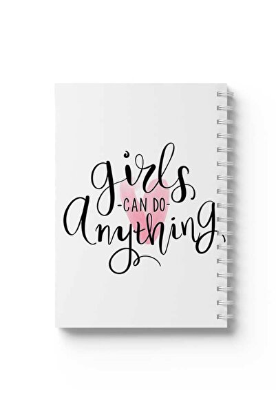 LOWHA دفتر ملاحظات حلزوني مع غلافين أمامي وخلفي صلبين، بتصميم "الفتيات قادرات...