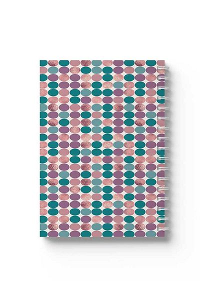 LOWHA Spiral Notebook with Front and Back Hard Covers Featuring Colourful Circles Design
