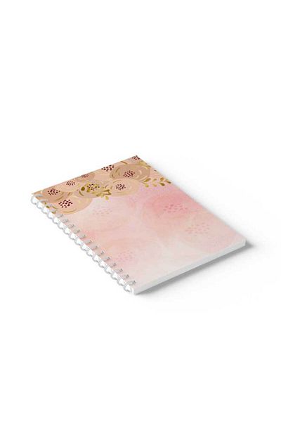 LOWHA Spiral Notebook with Front and Back Hard Covers Featuring Flowers Design