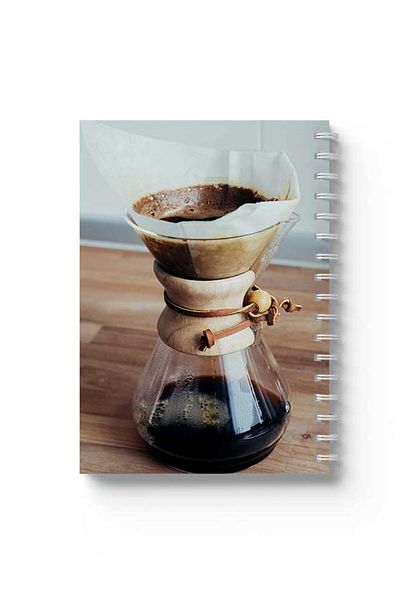 LOWHA Spiral Notebook with Front and Back Hard Covers Featuring Coffee Design