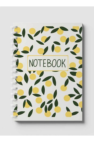 LOWHA Spiral Notebook with Front and Back Hard Covers Featuring Yellow Berry Design