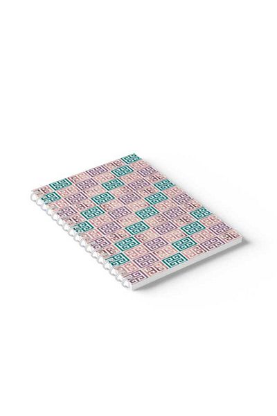 LOWHA Spiral Notebook with Front and Back Hard Covers Featuring Colourful Shapes Design