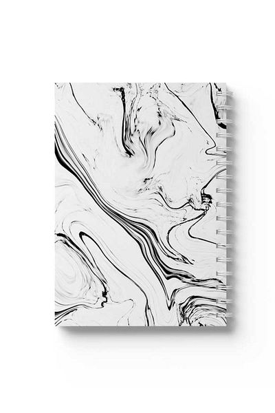 LOWHA Spiral Notebook with Front and Back Hard Covers Featuring Marble Design