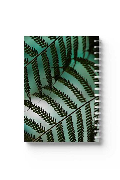 LOWHA Spiral Notebook with Front and Back Hard Covers Featuring Leaves Design