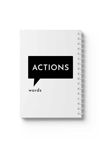 LOWHA دفتر ملاحظات حلزوني مع غلافين أمامي وخلفي صلبين بتصميم "الأفعال تتحدث ع...