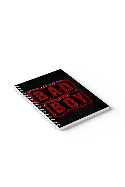 LOWHA Spiral Notebook with Front and Back Hard Covers Featuring Bad Boy Design