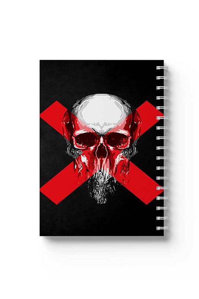 LOWHA Spiral Notebook with Front and Back Hard Covers Featuring Danger Design