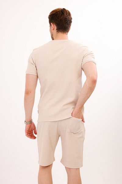 Rodrigo Waffle Fabric Shorts T-Shirt Cotton Set 25232