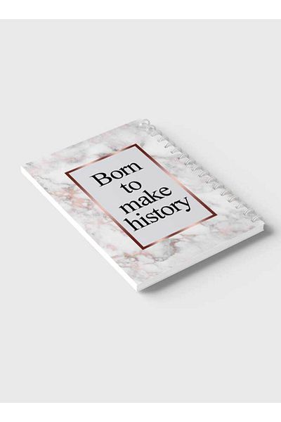 LOWHA Spiral Notebook with Front and Back Hard Covers Featuring Born Make History Design