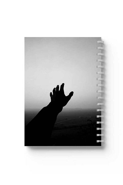 LOWHA Spiral Notebook with Front and Back Hard Covers Featuring Hand to Sky Design