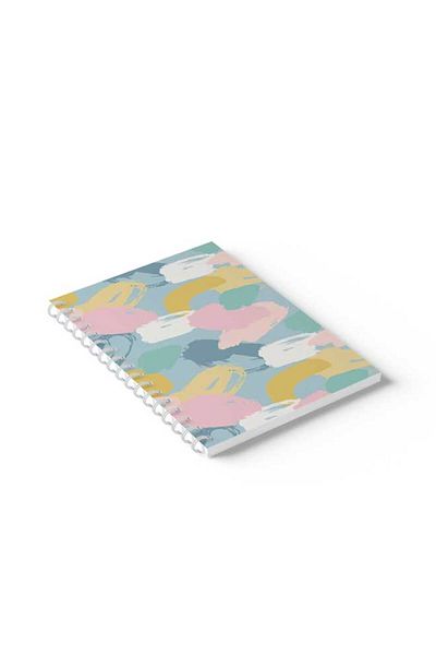 LOWHA Spiral Notebook with Front and Back Hard Covers Featuring Colourful Spots Design