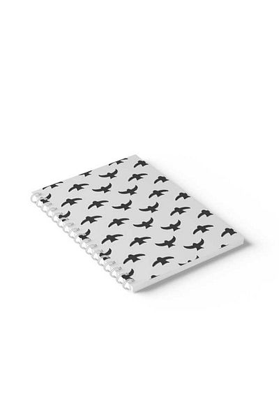 LOWHA Spiral Notebook with Front and Back Hard Covers Featuring Birds Design