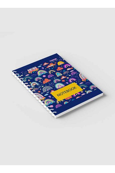 LOWHA Spiral Notebook with Front and Back Hard Covers Featuring Boho Weather Design