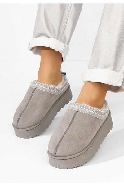 B T Shoes Women's platform clogs Cassei gray