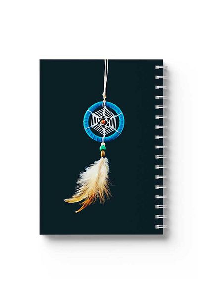 LOWHA Spiral Notebook with Front and Back Hard Covers Featuring Dream Catcher Design