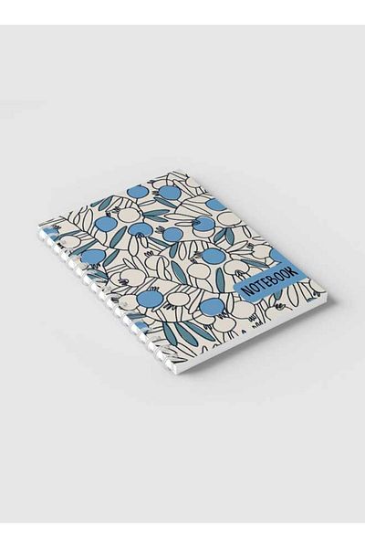 LOWHA Spiral Notebook with Front and Back Hard Covers Featuring Pomegranates Branches Drawing Design