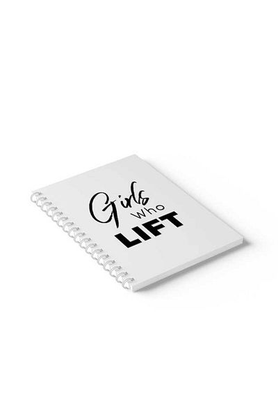 LOWHA Spiral Notebook with Front and Back Hard Covers Featuring Girls Who Lift Design