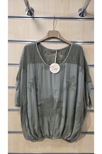 Park Moda İtalyan İpek Bluz Dantelli