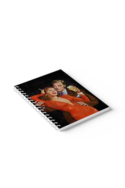 LOWHA Spiral Notebook with Front and Back Hard Covers Featuring Classy Woman Design