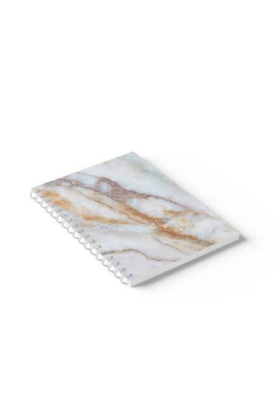 LOWHA Spiral Notebook with Front and Back Hard Covers Featuring Marble Design