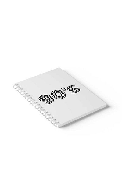 LOWHA Spiral Notebook with Front and Back Hard Covers Featuring 90'S Design