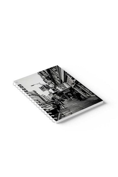 LOWHA Spiral Notebook with Front and Back Hard Covers Featuring Old Streets Design