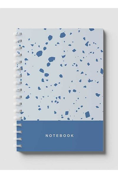 LOWHA Spiral Notebook with Front and Back Hard Covers Featuring Terrazzo Style Design