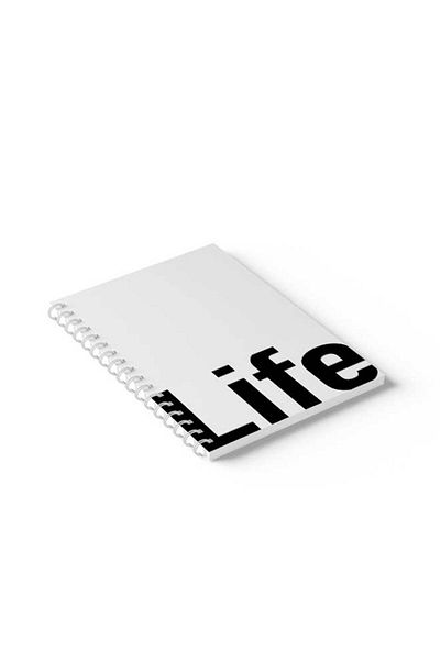 LOWHA Spiral Notebook with Front and Back Hard Covers Featuring Life Design