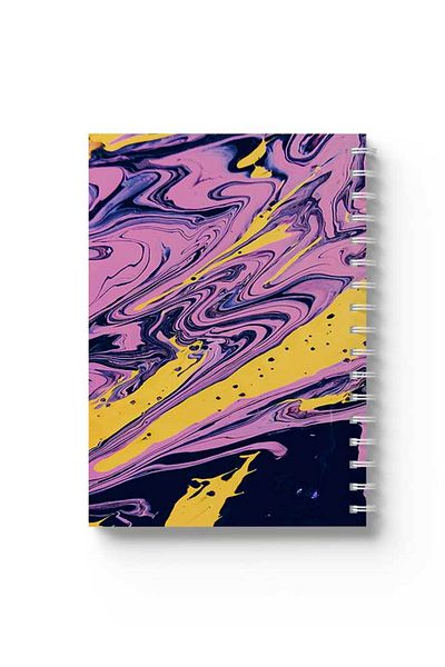 LOWHA Spiral Notebook with Front and Back Hard Covers Featuring Mixed Colours Design