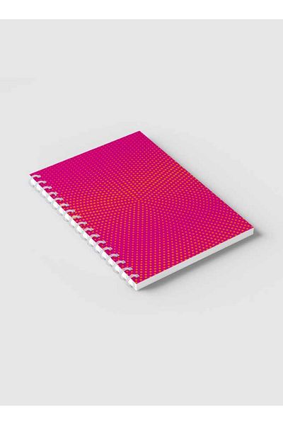 LOWHA Spiral Notebook with Front and Back Hard Covers Featuring Square Halftone Yellow Design