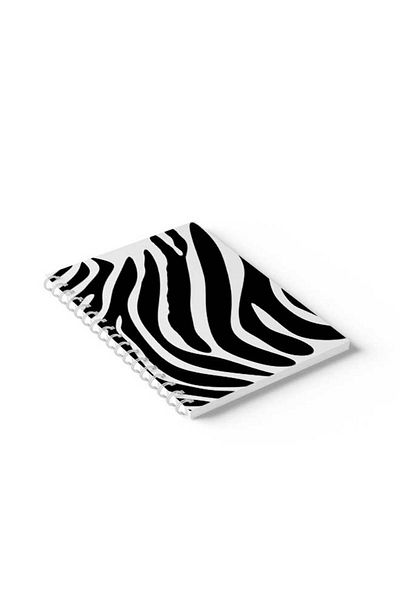 LOWHA Spiral Notebook with Front and Back Hard Covers Featuring Black And White Design