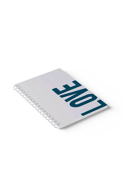 LOWHA Spiral Notebook with Front and Back Hard Covers Featuring Love Design