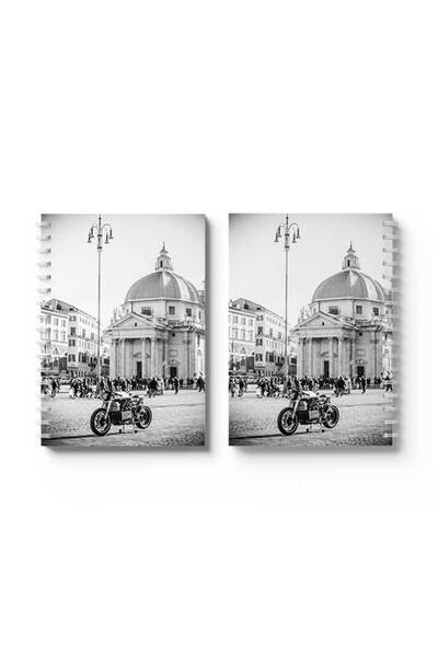 LOWHA دفتر ملاحظات حلزوني مع غلافين أمامي وخلفي صلبين يحملان جزءًا من تصميم المدينة