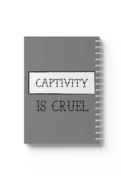 LOWHA Spiral Notebook with Front and Back Hard Covers Featuring Captivity Is Cruel Design