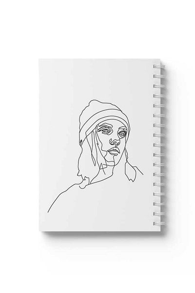 LOWHA Spiral Notebook with Front and Back Hard Covers Featuring Girl Design