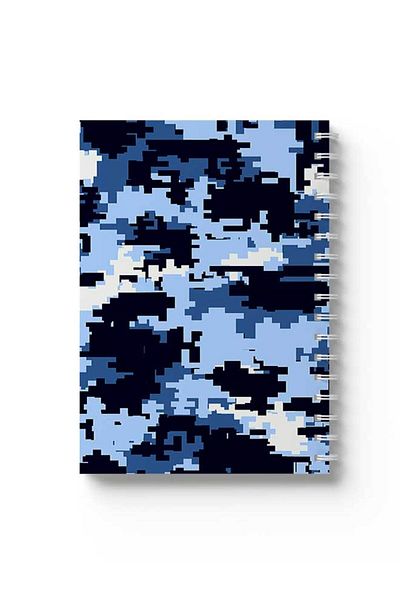LOWHA Spiral Notebook with Front and Back Hard Covers Featuring Pixels Design